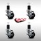 Service Caster 3'' SS Hard Rubber Swivel 1-3/4'' Expanding Stem Caster Set with Brake, 4PK SCC-SSEX20S314-HRS-TLB-134-4 - alternate 2